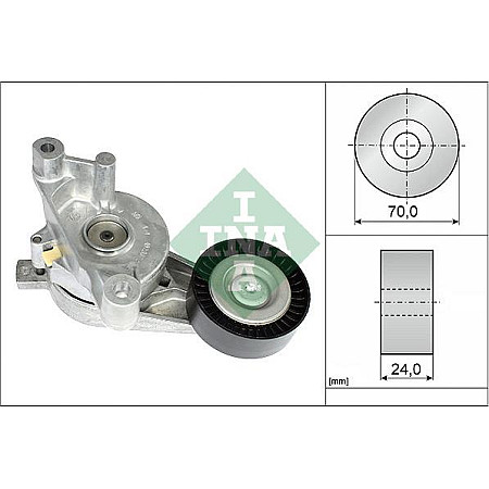 Intinzator.curea transmisie V-nerv curea tensionare Audi A3 Seat Altea - XL Leon Toledo III Skoda Octavia VW Caddy III Golf V OPEL ASTRA G (T98), Turism, 02.1998 - 07.2004 INA 534 0059 10