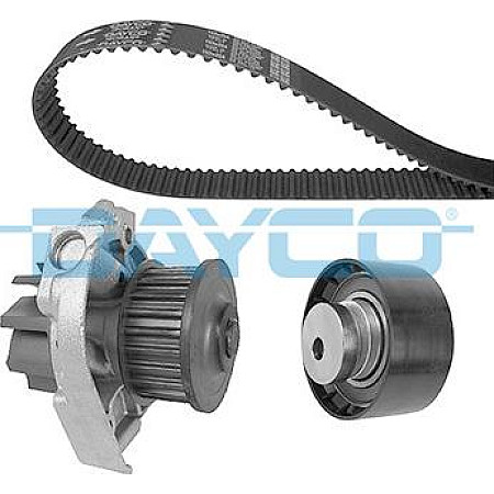 Set pompa apa curea dintata Set de sincronizare curea scripete pompa de apa ABARTH 500 - 595 - 695 500C - 595C FIAT 500 (312_), Hatchback, 07.2007 - Dayco KTBWP2853
