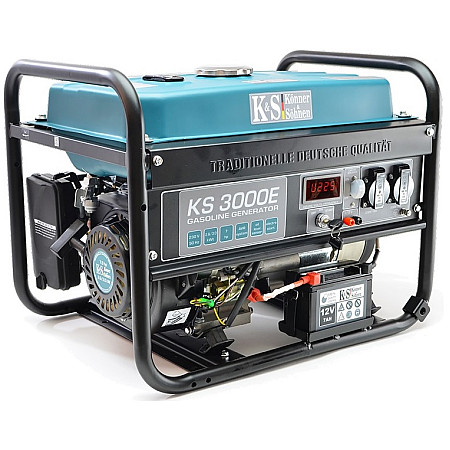 Generator Power generator 230V engine power 7 HP maximum power: 3kW rated current: 108A sockets: 1x12V DC 2x16A 230V starting: electric/manual K&amp;S KS3000E
