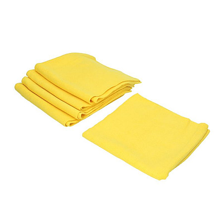 Microfibre Microfibra gramaj: 350g/m culoare: galben in set 5 buc lungime 40 cm x latime 40 cm x grosime 10 mmaplicatie extern interior destinat pentru pentru degresare pentru lustruire fara tivuri KAJA KJA CW 8128