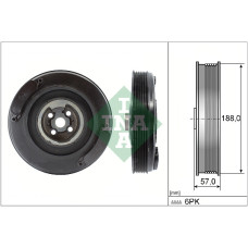 Fulie curea, arbore cotit scripete cu amortizor skretynych Audi A6 VW T4 23-24-25 D / TD VW LT Transporter 97 - [193x50 6PK] INA 544 0002 10