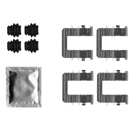 Set accesorii, placute frana Kit montare placute frana Spate HYUNDAI IX55 KIA SORENTO III 2.0-3.8 09.08- TEXTAR 82550700