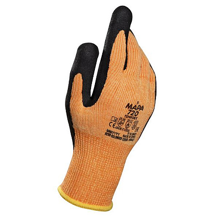 Protectia mainilor Protective gloves MAPA 720 size: 11 1 pair colour: neagra/orange durability: EN 388:2016 4343B EN 407:2003 X2XXXX EN420:2003+A1:2009 how to use: reusable MAPA MAPA 720/11