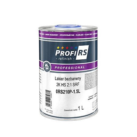 Vopsele EN Special varnish ProfiRS Professional 15 l incolor HS Fast transparent pt caroserie proportii: 2:1 set cu intaritor tip de pulverizare: pistol PROFIRS PROFESSIONAL 0RS210P-1.5L