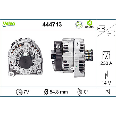 Alternator 14V 220A BMW 5 F10 5 F11 5 GRAN TURISMO F07 7 F01 F02 F03 F04 X5 E70 X6 E71 E72 3.0D 02.08-02.17 VALEO VAL444713